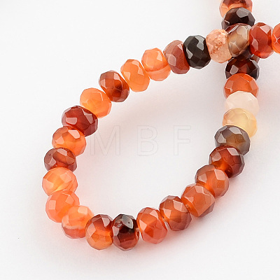 Dyed Natural Carnelian Stone Bead Strands X-G-R186-08-1