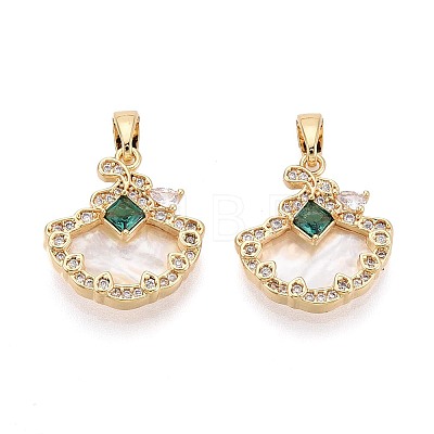 Natural White Shell Pendants KK-N287-24G-1