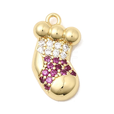 Christmas Brass Micro Pave Cubic Zirconia Pendants KK-L258-04G-F02-1