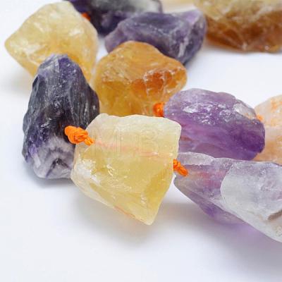 Rough Natural Amethyst and Citrine Beads Strands G-K203-60-1