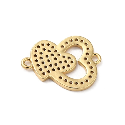 Rack Plating Brass Micro Pave Cubic Zirconia Connector Charms KK-O142-26G-1
