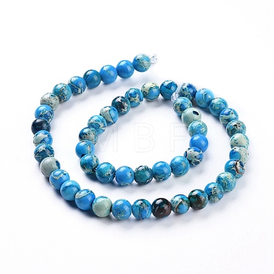 Natural Imperial Jasper Beads Strands G-G814-07-8mm-01-1