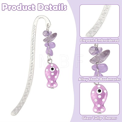 6Pcs Alloy Bookmarks AJEW-FS00005-1