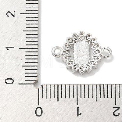 Rack Plating Brass Micro Pave Clear Cubic Zirconia Religion Virgin Mary Connector Charms KK-L224-094P-06-1