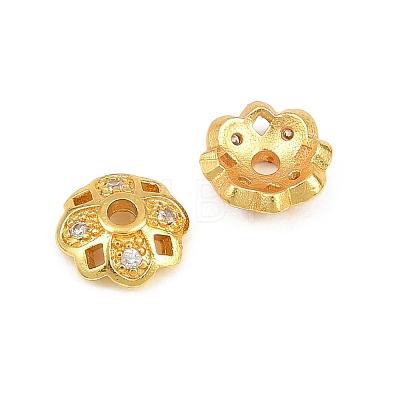 Brass Micro Clear Cubic Zirconia Bead Caps KK-CBA6A75-56G-1