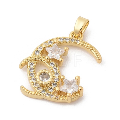 Brass Micro Pave Cubic Zirconia Pendants ZIRC-I069-02G-01-1