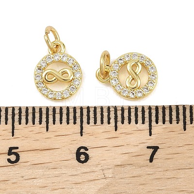 Brass Micro Pave Clear Cubic Zirconia Pendants KK-D218-14G-1