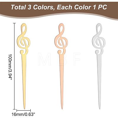 Unicraftale 3Pcs 3 Colors Stainless Steel Sealing Wax Mixing Stirrers STAS-UN0040-10-1