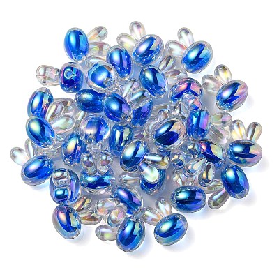 UV Plating Rainbow Iridescent Acrylic Beads PACR-E001-05A-1