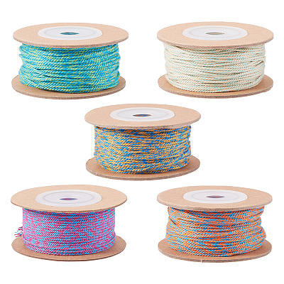 5 Rolls 5 Colors 20M 18-Ply Cotton Twisted Cord OCOR-TA0003-64A-1
