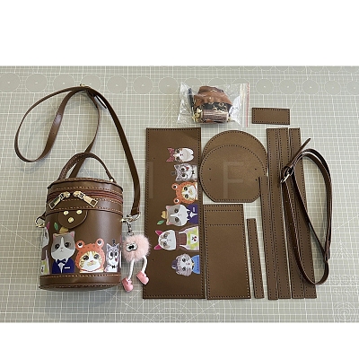 DIY PU Leather Lady Bag Making Kits PW-WG50652-01-1