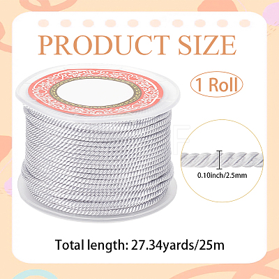 Polyester Milan Cord for DIY Jewelry Craft Making OCOR-CY0004-27-1