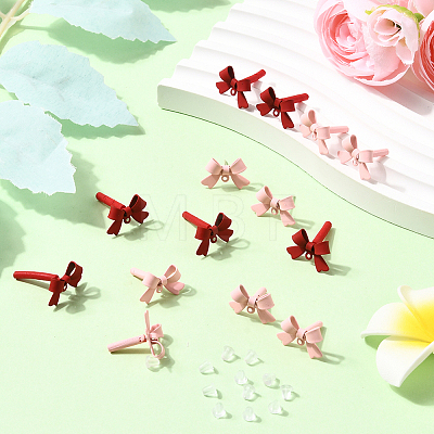 32Pcs 2 Colors Alloy Stud Earring Findings FIND-BBC0004-33-1