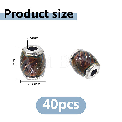 40Pcs Glass Large Hole Beads GLAA-DC0001-59-1