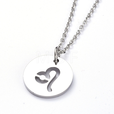 Non-Tarnish 304 Stainless Steel Pendant Necklaces NJEW-E147-04P-1