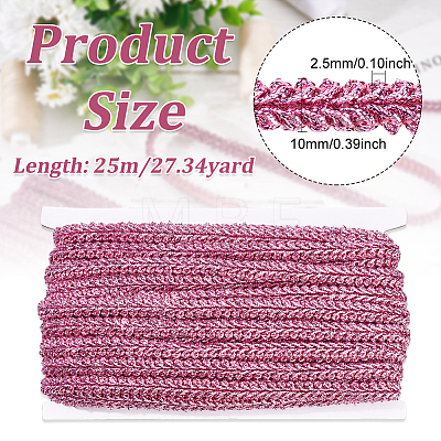 Sparkle Metallic Polyester Braided Lace Trim OCOR-WH0060-46A-1