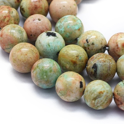 Natural Peruvian Turquoise(Jasper) Beads Strands G-E561-11-8mm-AB-1