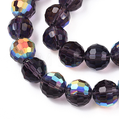 Transparent Electroplate Glass Beads Strands EGLA-N012-001-B07-1