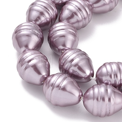 Electroplate Shell Pearl Beads Strands BSHE-O019-02E-1