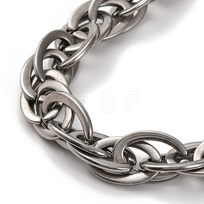 201 Stainless Steel Oval Rope Chain Necklace NJEW-F222-32P-1