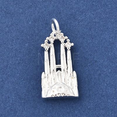 Brass Micro Pave Clear Cubic Zirconia Pendants KK-Z147-15S-1