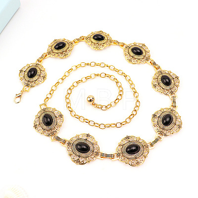 Bohemian Style Alloy Resin Flower Link Waist Belly Chains for Women FS-WGFCF74-02-1