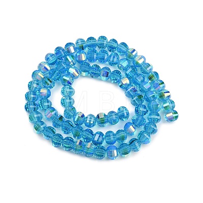 Electroplate Transparent Glass Beads Strands EGLA-B011-08A-AB07-1