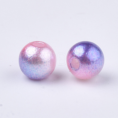 Rainbow ABS Plastic Imitation Pearl Beads OACR-Q174-10mm-13-1