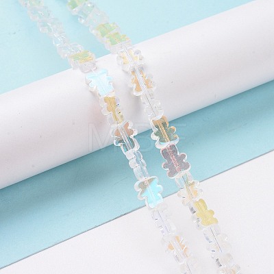 Transparent Electroplate Glass Beads Strands GLAA-F122-05F-1