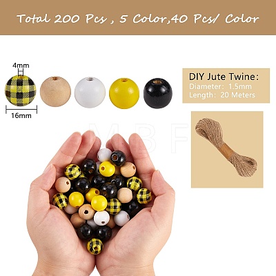 200Pcs Wooden Beads DIY-SZ0003-33A-1