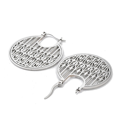 304 Stainless Steel Hollow Round Hoop Earrings for Women EJEW-R156-10P-1