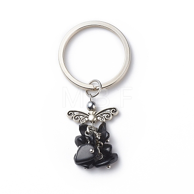 Natural Gemstone Angel Pendant Keychain KEYC-JKC00382-1