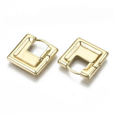 Brass Huggie Hoop Earrings X-EJEW-N011-42G-NF-1