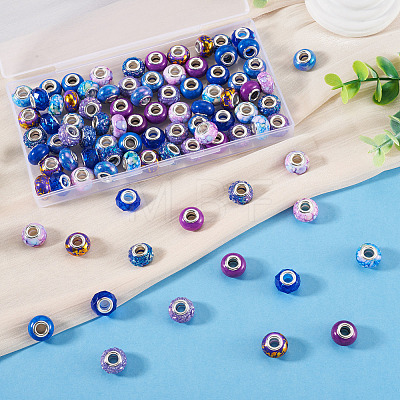 90Pcs 9 Styles Resin European Beads RPDL-TA0001-13-1