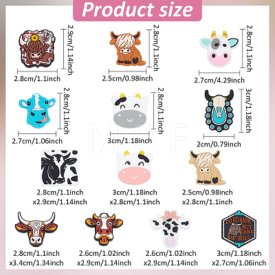 13 Styles Cattle Food Grade Eco-Friendly Silicone Focal Beads SIL-AN0001-04-1