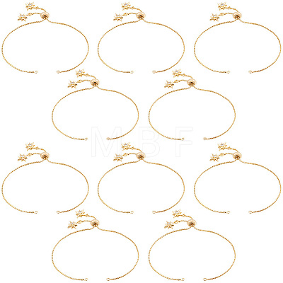 10Pcs 1MM Brass Box Chain Slider Bracelet Making MAK-BBC0001-37-1