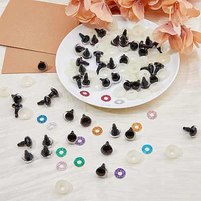 SUPERFINDINGS 48 Sets 8 Colors Plastic Doll Craft Eyes FIND-FH0008-82-1