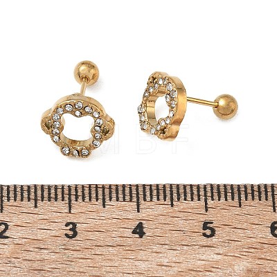 304 Stainless Steel Crystal Rhinestone Animal Cartilage Earrings SA-CBA1F7E-01G-03-1