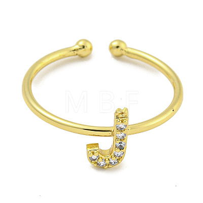 Rack Plating Brass Open Cuff Rings for Women RJEW-F162-02G-J-1