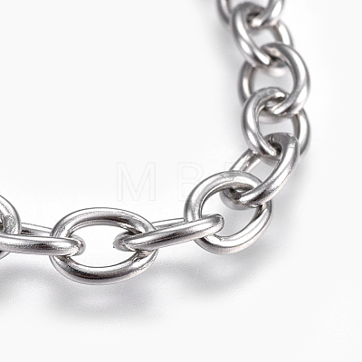 304 Stainless Steel Cable Chain Bracelets BJEW-P239-05-1