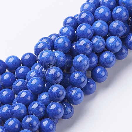 Natural Mashan Jade Round Beads Strands X-G-D263-10mm-XS08-1