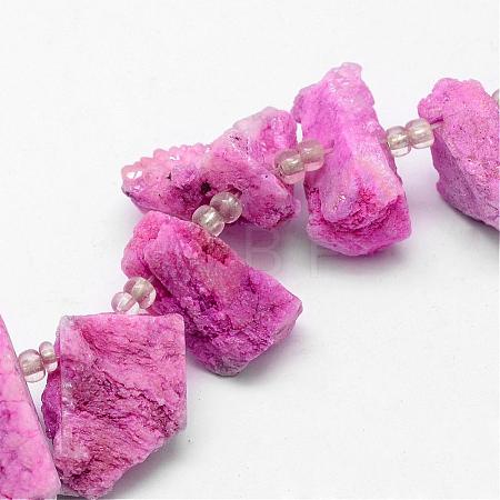 Electroplated Natural Agate Bead Strands G-G893-05-1