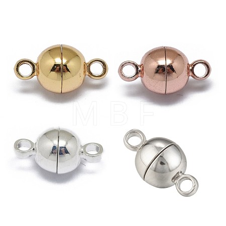 Rack Plating Brass Magnetic Clasps with Loops KK-F801-02A-M-1