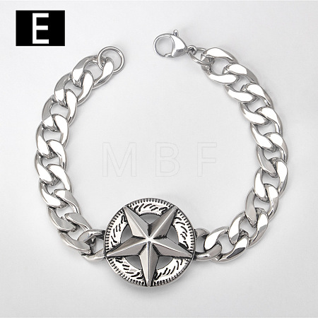 Punk & Viking 304 Stainless Steel Link Bracelets FS-WG44D5C-08-1