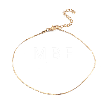 304 Stainless Steel Serpentine Chain Anklets AJEW-G024-08G-1