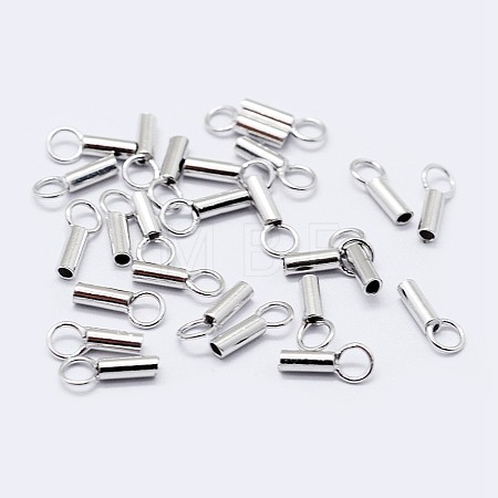 Anti-Tarnish Rhodium Plated 925 Sterling Silver Cord Ends STER-F036-21P-2.5mm-1