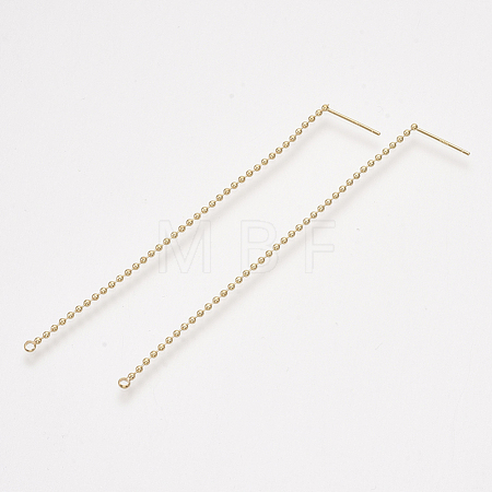 Brass Stud Earring Findings KK-T035-126G-1