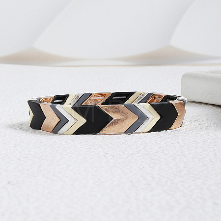 Zinc Alloy Arrow Pattern Multi-Color Cuff Bangles for Women FS-WG877A9-04-1