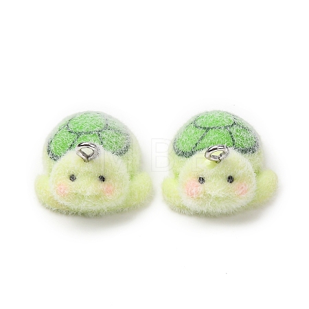 Flocking Opaque Resin Pendants FIND-P035-11P-1