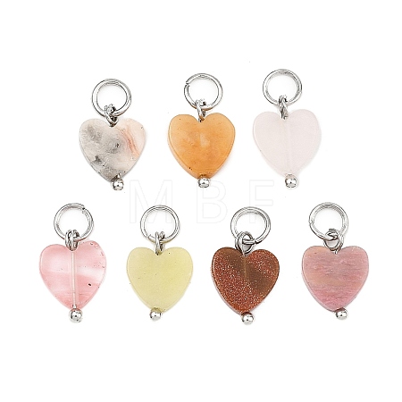 Natural & Synthetic Mixed Gemstone Pendants PALLOY-JF05586-03-1